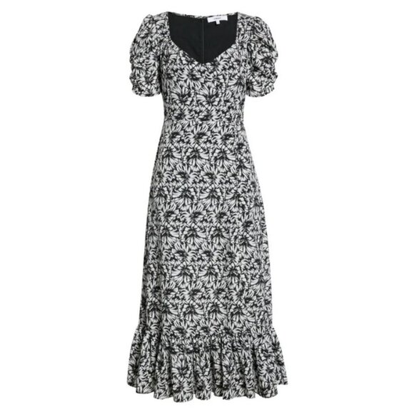 💕LIKELY💕 Saylor Dress ~ Black & White Abstract Floral Print 6 NWT - Picture 7 of 16